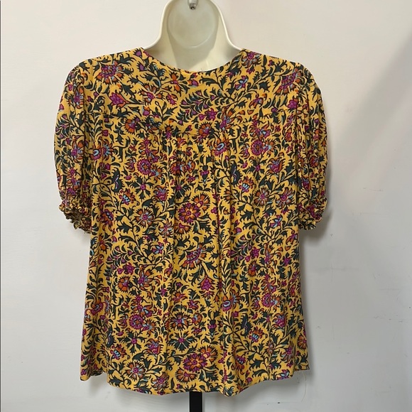 Cynthia Rowley Yellow and Pink Floral Blouse - Picture 4 of 8